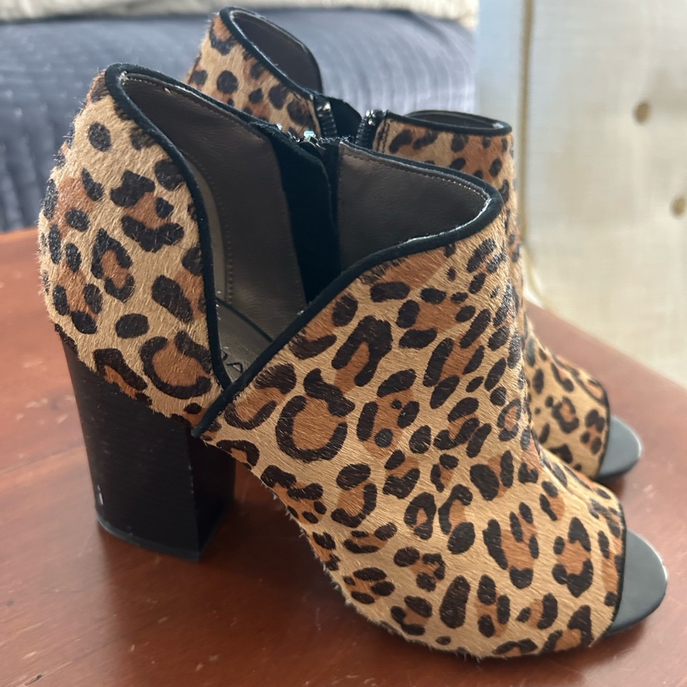 Leopard Print Block Heel Booties
